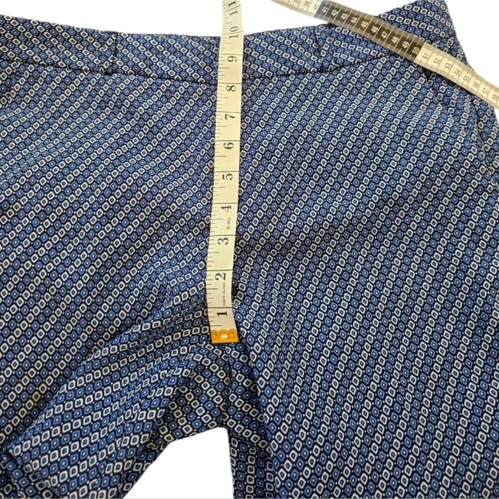 Banana Republic Avery Womens Blue Geometric Diamond Straight Leg Dress Pants 6